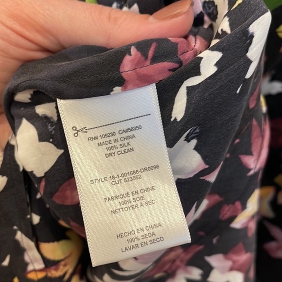 Equipment Tira Sleeveless Floral-Print Silk Dress w/ Asymmetric Hem Size Medium - Picture 8 of 9